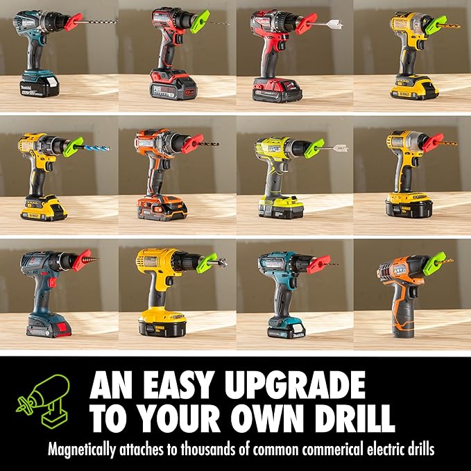 BullseyeBore Core CG1-101 Drill Guide for Straight Holes - Magnetic Drill Attachment with High Vis Green Laser for Visual Worksurface Alignment - Compatible with Common & Specialty Bits from 2” to 8”