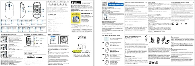 Pulsar Gaming Gears X2 Crazylight Wireless Gaming Mouse, Ultra Lightweight 1.27 oz (36g), Optical Switch, 32000 DPI, 750 IPS, XS-1 Sensor, 8k Compatible (Boardzy Edition)