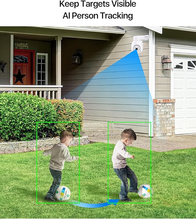 ZOSI 8CH 3K Wi-Fi 6 Security Camera System, 4 x 5MP Pan Tilt WiFi Camera with Auto Tracking, Color Night Vision, Plug-in, AI Person Detect, 2-Way Audio, 8 Channel WiFi NVR with 1TB HDD for 24/7 Record