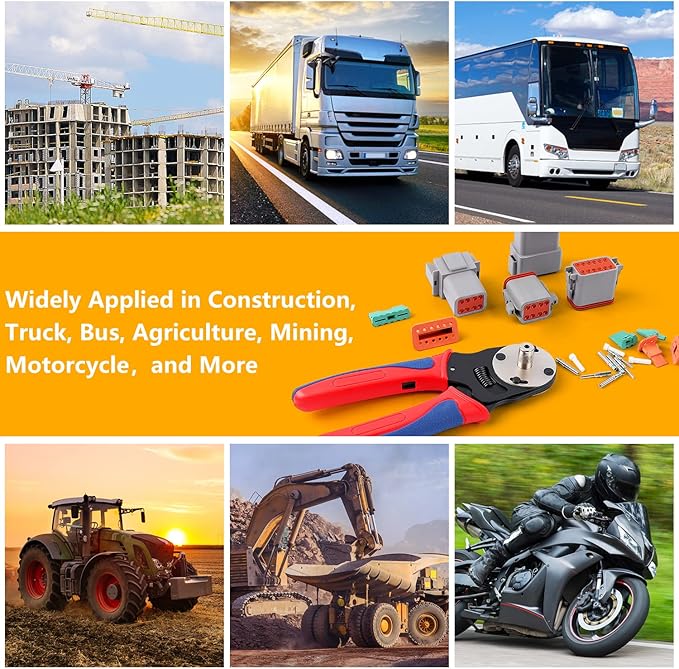 Knoweasy 338pcs DT Deutsch Connector Kit - 2/3/4/6/8/12 Pin Connectors, Deutsch Crimping Tool, Removal Tool, Waterproof Automotive Electrical Connector