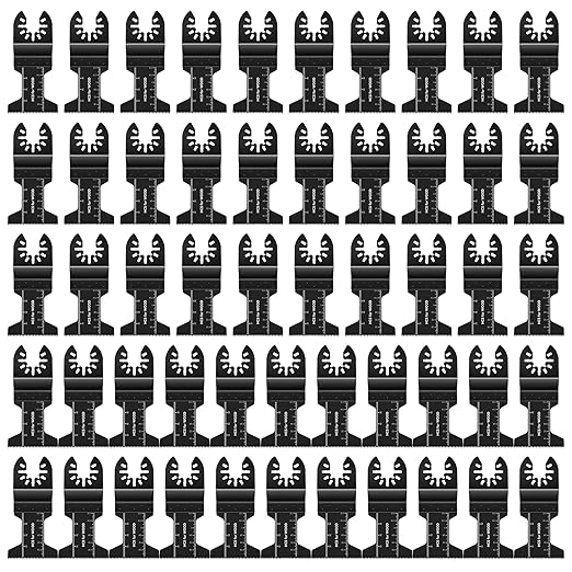 FORCA Universal Oscillating Saw Blades 52 pcs Fine Tooth Multi Tool Blades Kit for Quick Cutting, 1-3/4” Multitool Blades with High Carbon Material for Wood, Compatible with 95% Oscillating Tools Mod