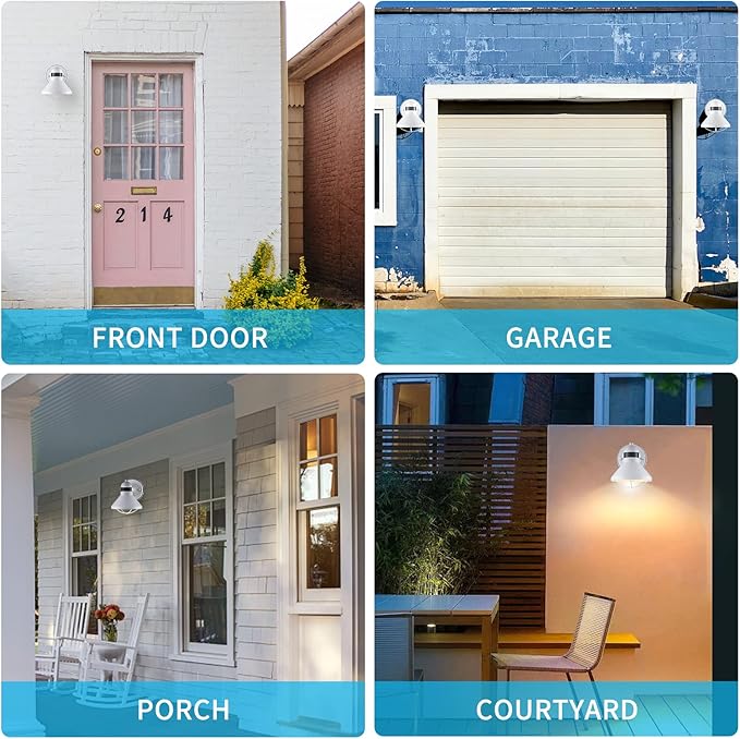 LONEDRUID Dusk to Dawn Motion Sensor LED Outdoor Barn Light Fixtures White Exterior Wall Lantern Waterproof Outside Sconce Lighting Rustic Farmhouse Wall Mount Lamp for House Porch Patio Garage