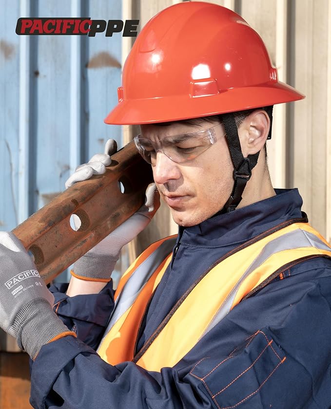 PACIFIC PPE 18 Pack Safety Glasses for Men and Women, ANSI Z87 Protective Eyewear with Scratch Resistant Clear Wraparound Lenses, Adjustable Goggles for Lab, Work and Shooting