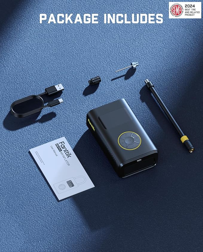 Fanttik X9 Pro Portable Tire Inflator for Compact Car, 1Min Fast Inflate Electric Bike Pump with Digital Tire Pressure Gauge, 150PSI Air Compressor for Electric Bikes, Motorcycle, Ball