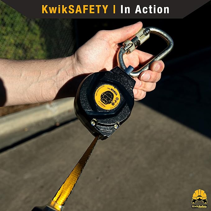 KwikSafety - 6' mini Mamba Self Retracting Lifeline [NO Tangle Web] Class 1 Retractable Safety Lanyard SRL ANSI OSHA