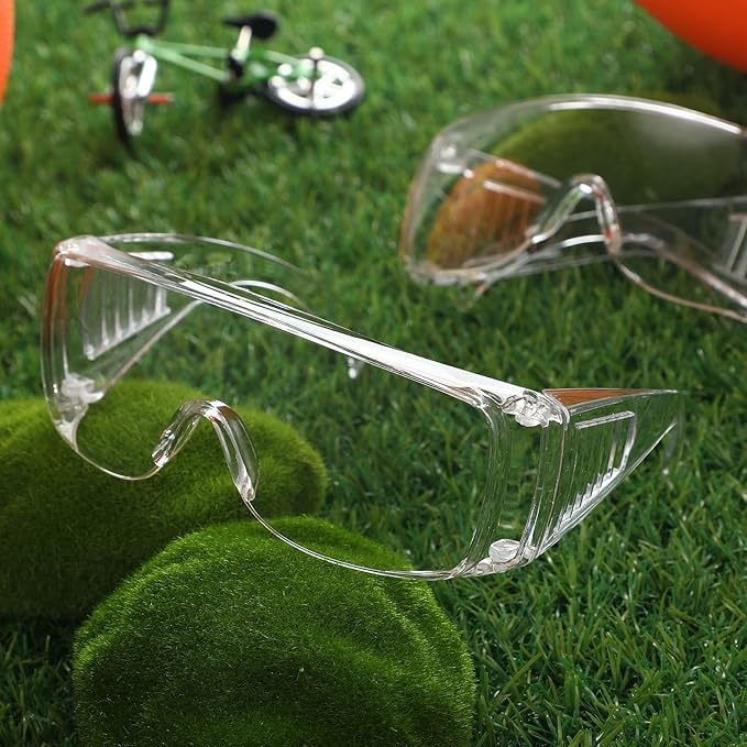 Queekay Safety Glasses over Eyeglasses Anti Dust Impact Scratch Safety Goggles for Men Women Nurses Workers Architect Lab