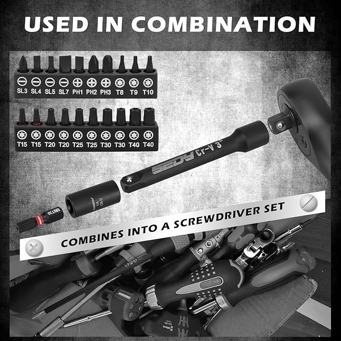 63-Piece Metric 1/4" Drive Socket Set & Nut Driver Set, Impact Standard & Deep Socket Set (4-15mm), 1/4" Hex Shank 6" Magnetic Nut Drivers, Extension Bar, Quick-Release Ratchet handle, Universal Joint