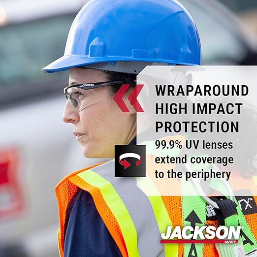 Jackson Safety SG Safety Glasses - Eye Protection for Men & Women - ANSI Z87.1 - Pack of 12 (Multiple Styles)