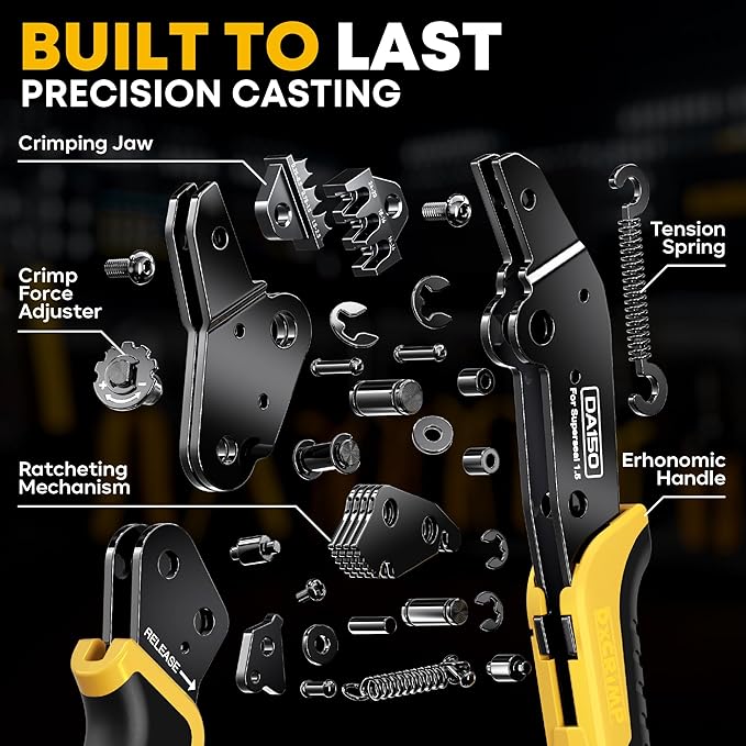 Waterproof Automotive Electrical Connectors Crimping Tool Kit, 1/2/3/4 Pin Waterproof Plugs, Ratchet Crimper for 24–14 AWG Wires, Includes Removal Tools for Car, Truck, RV, Boat Wiring Harness