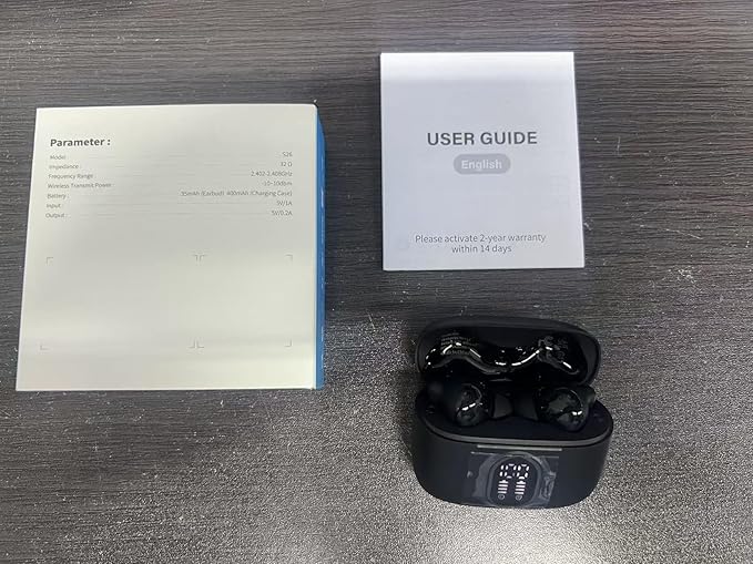 Wireless Earbuds, 2025 New Bluetooth 5.4 Headphones HiFi Stereo with 4 ENC Mic, 40H Mini Ear Buds In-Ear Noise Cancelling Earbuds with Screen, Ultra Light Bluetooth Earphones Purple for Android iOS