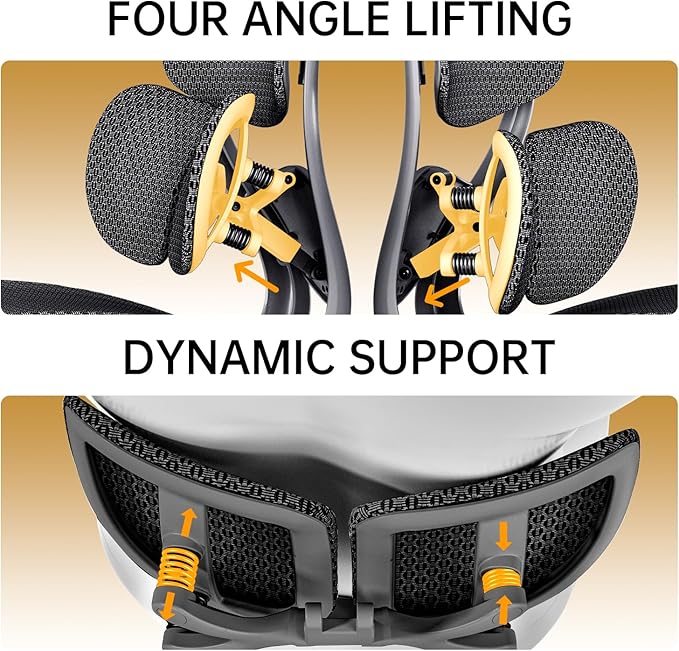 ERGOUP Ergonomic Office Chair,Full Mesh Design, 4D Adjustable Headrest, 360° Rotating Armrests, Black - Ultimate Support for Long Hours, Perfect for Elite Professionals & Gamers