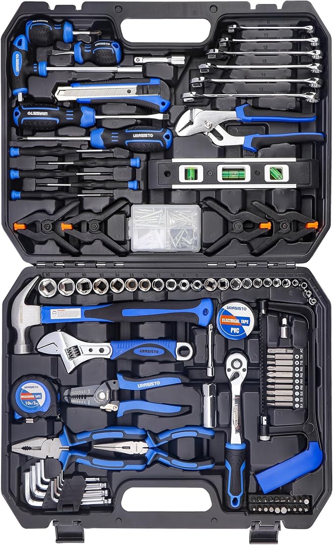 168-Piece Socket Wrench Auto Repair Tool Combination Package Mixed Tool Set Hand Tool Kit with Plastic Toolbox Storage Case