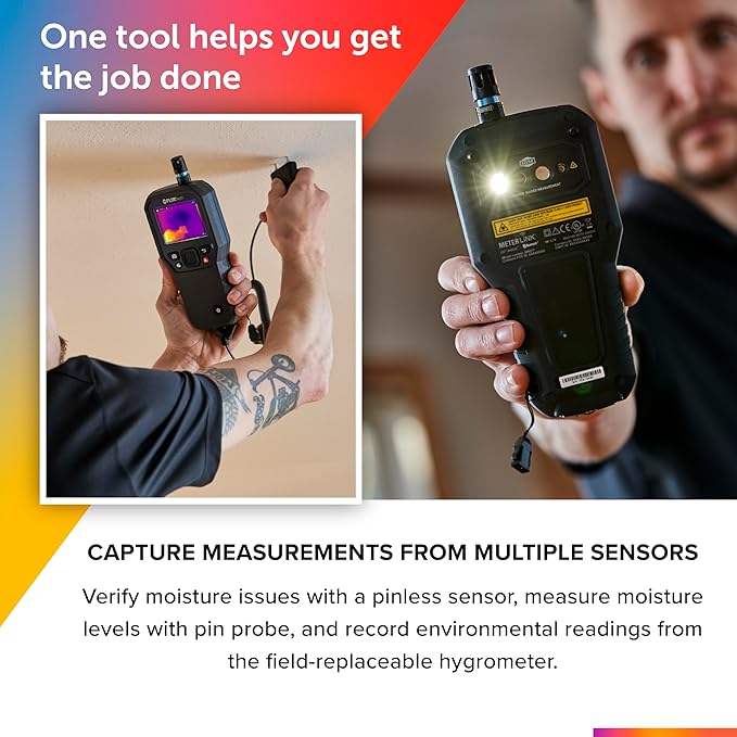 FLIR MR277 Moisture Meter, MSX IR Camera & Hygrometer for Building Inspection