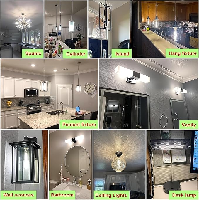 7.3 Inch E26 Led Bulb 6W Dimmable, 6000K Cool White Edison Bulbs 800LM, Equal 80 Watt Tubular T10 T9 Long Clear Glass Light Bulb for Rustic Pendant Industrial Pipe Wall Sconces - 6Pack