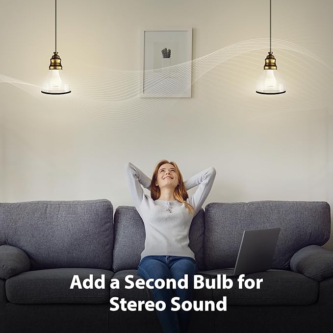 Feit Electric A19 LED Speaker Light Bulb, 60W Equivalent Built-in Speaker IntelliBulb, E26 Medium Base, 750 Lumens, 3000K Bright White - BTOM60830LEDI