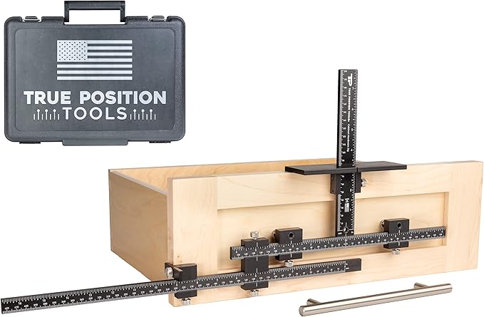 True Position Tools PRO Cabinet Hardware Jig - Install Drawer Front Handles and Knobs Faster - Made in USA - Hand Calibrated
