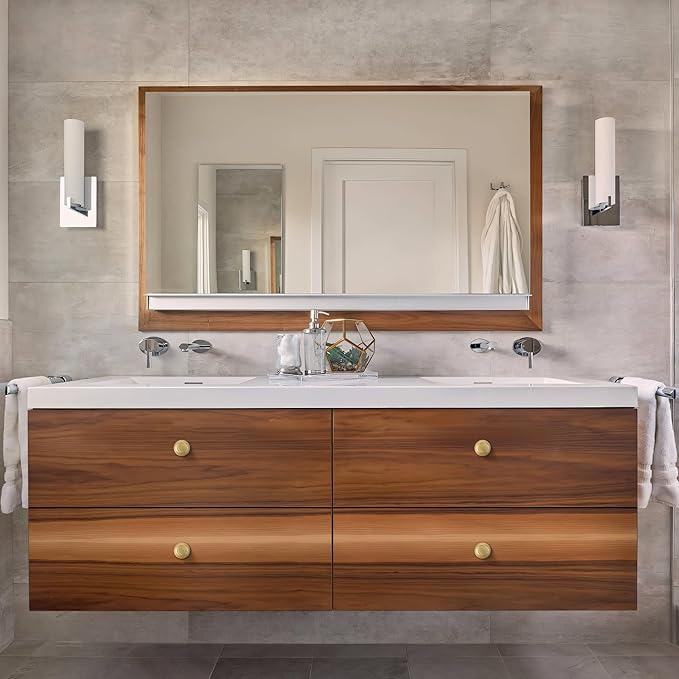 5 Pack Brushed Gold Solid Brass Kitchen Cabinet Knobs, Drawer Pulls, 1.18 Inch 30mm Diameter, Modern Furniture Handles for Cupboard Wardrobe(Antique)