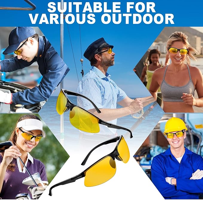 Kathfly 36 Pcs Safety Glasses Work Scratch Resistant Glasses Protective Safety Goggles Eyewear with Lens(Amber)