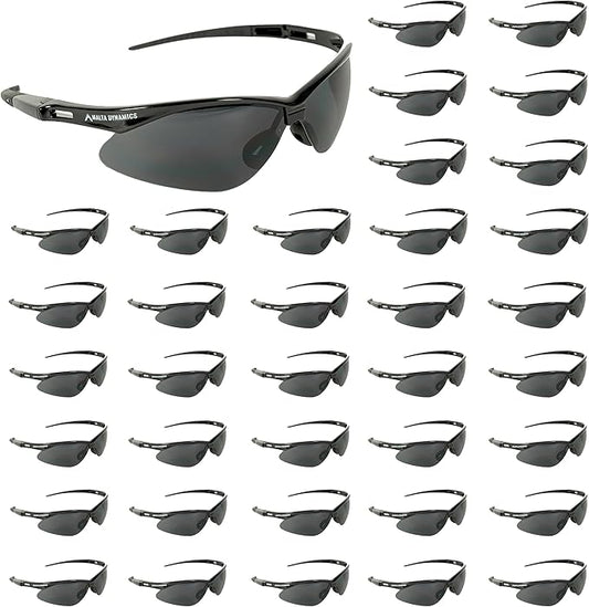Malta Dynamics APEX Safety Glasses – Construction Safety Glasses for Men and Women with Anti Scratch and Anti Fog Protection, ISEA & ANSI Z87 Compliant (Tinted, 36 Pairs)