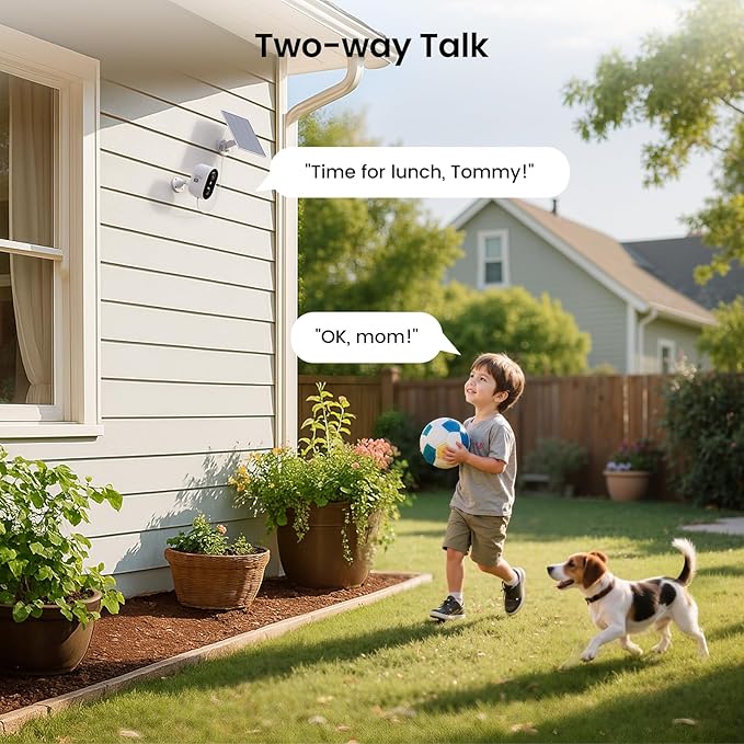 AOSU 2K Solar Security Cameras Wireless Outdoor, Solar Outdoor Camera for Home Security, WiFi Camera with Color Night Vision, PIR Human Detection, 2-Way Talk, IP66 Waterproof (2 Pack)
