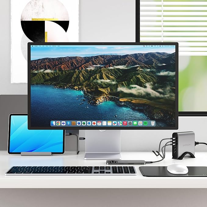 Satechi Slim X3 Bluetooth Backlit Keyboard for Mac, Illuminated Keys & Multi-Device Sync, for MacBook Air/Pro M4, iPad Air/Pro M4/M3, iPad mini, Mac mini, iMac - Space Gray