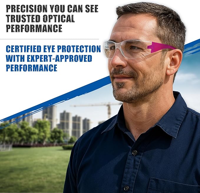 Work Safety Glasses For Men | Ansi Z87 Certified Safety Goggles For Shooting Range | Anti-Scratch Outdoor Glass