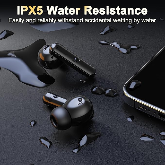Wireless Noise Canceling Earbuds，Bluetooth 5.4 Earbuds,Big Bass Stereo Sound，4 Mic ENC AI Clear Calls.40H Playtime LED Display，IPX5 Waterproof Earphones，Flip Design Earphones.