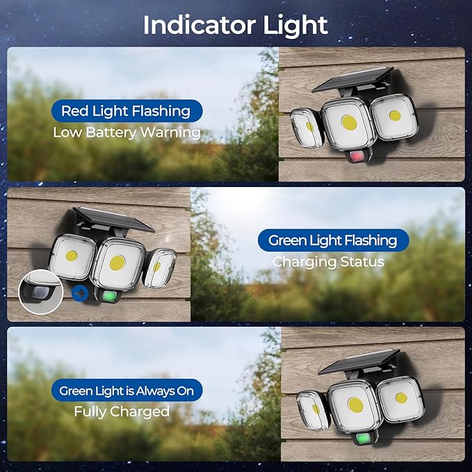 CINOTON Solar Motion Sensor Outdoor Lights, 3 Modes LED Security Flood Light with Remote Control, IP65 Waterproof Solar Powered Outside Wall Lighting for Garden Patio Garage Yard Entryway Black 1 Pack