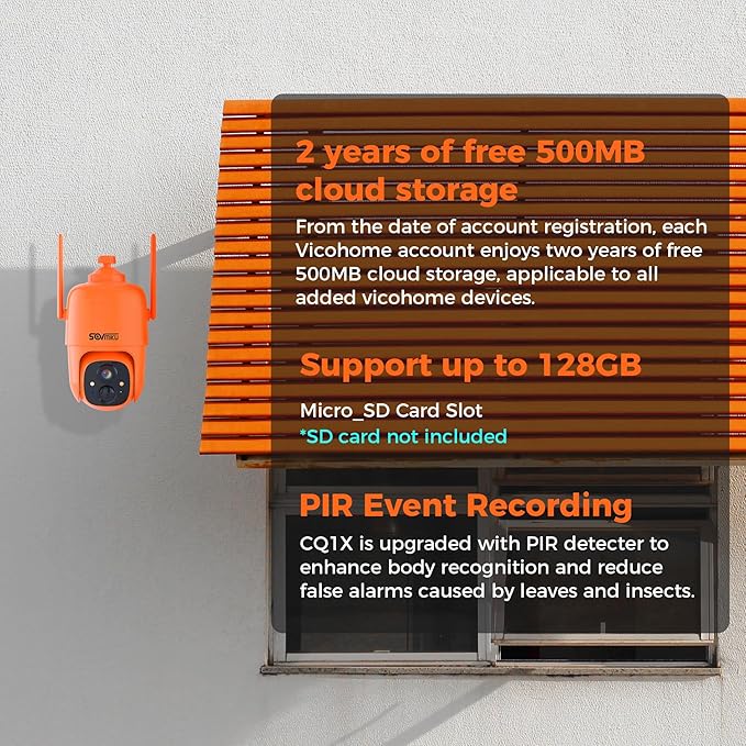 SOVMIKU Hephaestus 2X1 Active Defense Solar Security Camera Wireless Outdoor,PIR Motion Detection, Easy to Setup, Starlight Color Night Vision,Two Way Audio, Audible Flashlight Siren,SD Slot