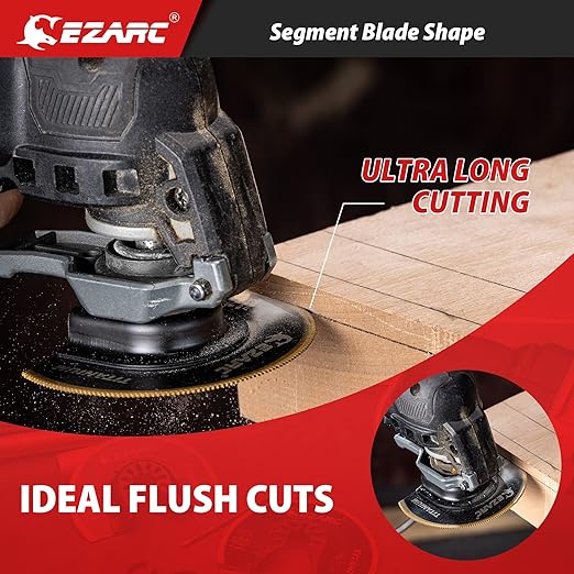 EZARC Titanium Oscillating Saw Blades Kit 4 PCS, Plunge Cutting Multitool Blades for Metal Wood Nails Screws, Flush Cut Universal Quick Release Multi Tool Blades Kits, Tool Blades Fit Multiple Models