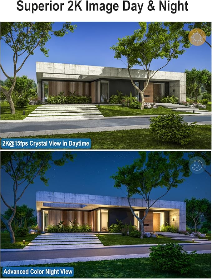 2K Solar Security Camera Outdoor, Wireless WiFi PTZ Pan Tilt 360° View Spotlight, AI Motion Detection and Siren, Color/IR Night Vision, 2-Way Talk, Amazon Cloud/Free 32G Micro SD Card (WiFi Router)