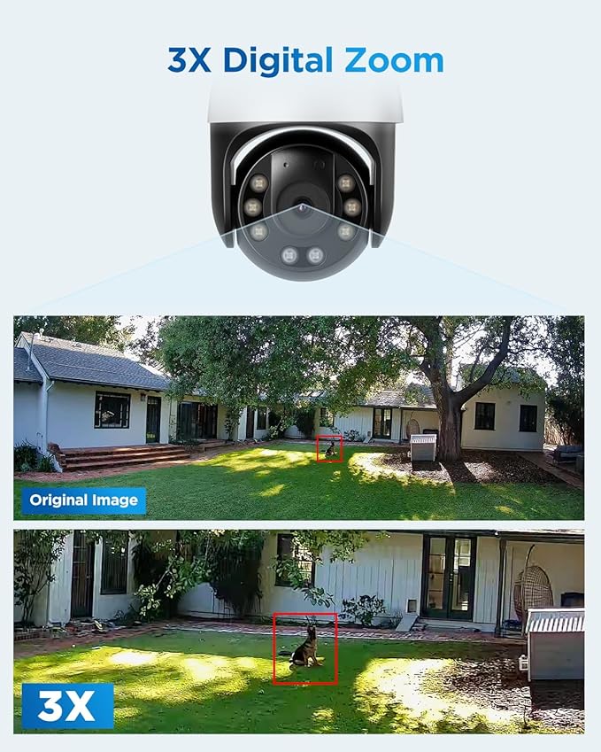 4COVR PoE PTZ Security Camera System, 8X 5MP PoE IP Camera, 8CH 4K NVR & 2TB HDD, 350° Pan 90° Tilt 3X Digital Zoom, Smart Color Night Vision, Two Way Audio, AI Human Vehicle Detection, LYM2XP5M0808