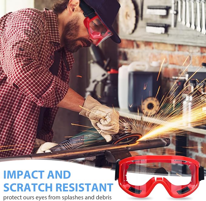 24 Pack Anti Fog Safety Goggles Colorful Lab Goggles Impact Resistant Protective Glasses Men Women Eye Protection for Painting Sanding Dust Woodworking Construction Chemistry