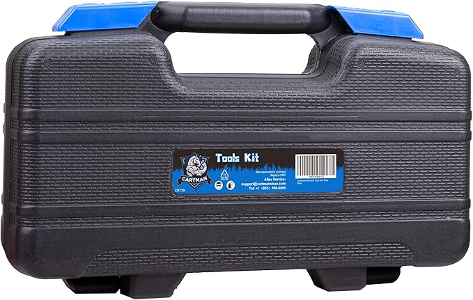 CARTMAN 39-Piece Home Tool Set Kit, Essential Household Hand Tools with Plastic Storage Case, Blue