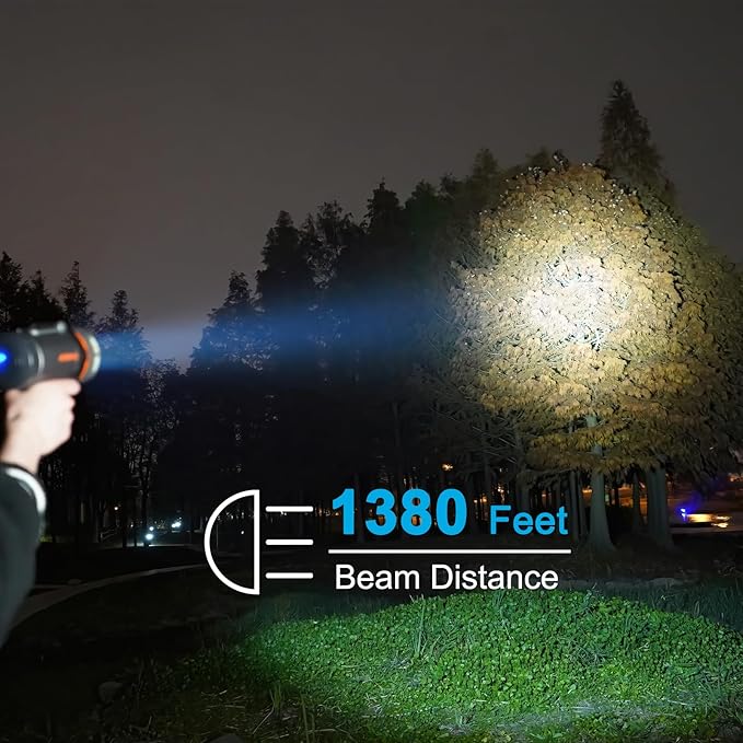 GOODSMANN Spotlight up to 2000 Lumen Marine Spotlight Waterproof Rechargeable Spot Lights Handheld Flashlight for Boats 9212-89203-01A