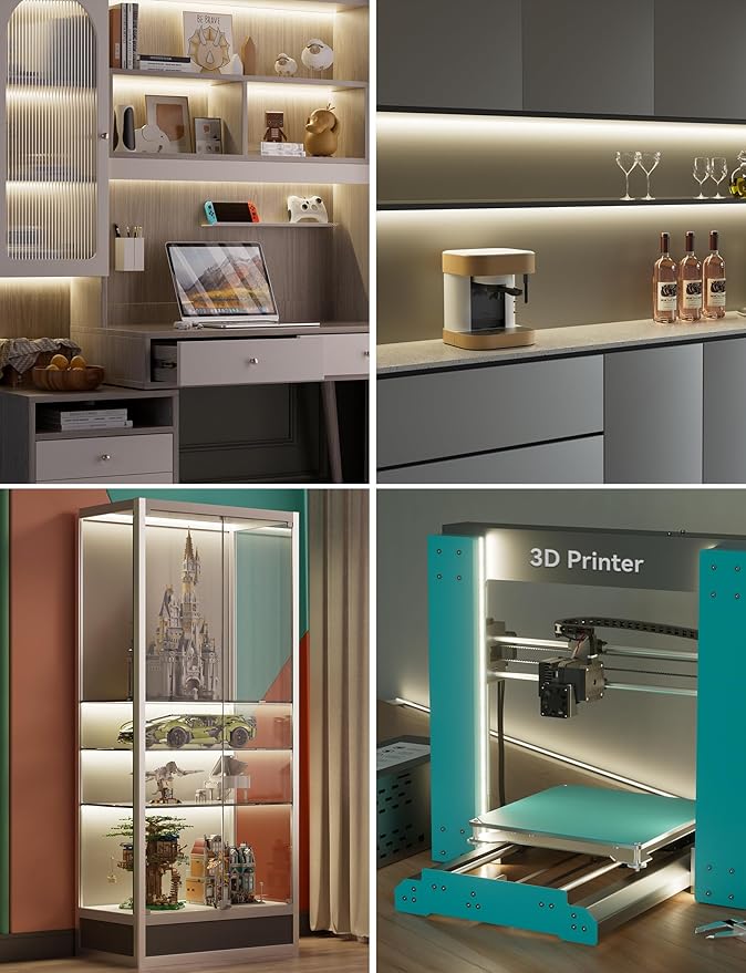 MIWISE LED Strip Lights,Super Bright 5V USB COB Tape Light 6.56ft/2m 4000K Natural White with Touch Dimmer Switch,CRI90+ Flexible Dimmable TV Backlights,for Mirrors,Under Cabinet,Home DIY Projects