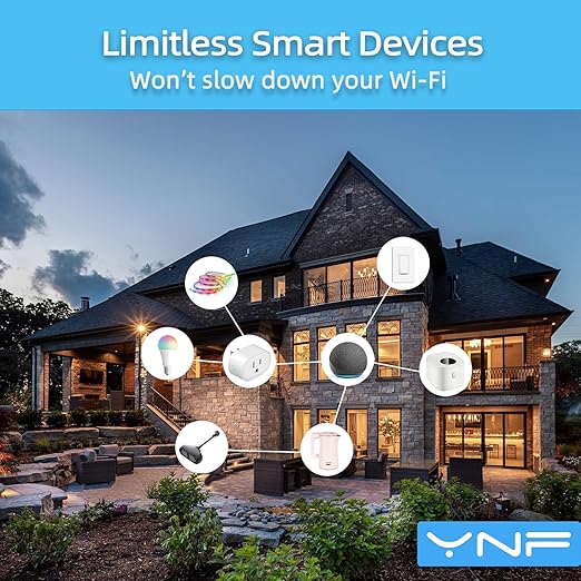 YNF Mini Smart Plug, Simple Setup with One Voice Command, Smart Plugs That Compatible with Alexa , Remote Control, Timer & Schedule, BLE Mesh Plug Requires Alexa Echo （4 Pack）