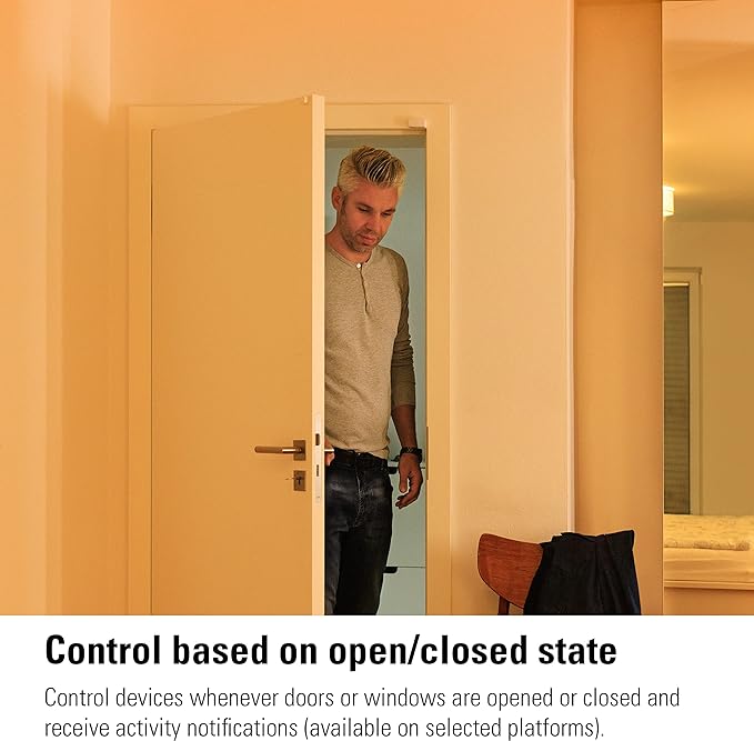 Eve Door & Window (Matter) – Smart Contact Sensor for Doors & Windows, Open/Closed State, Automatic Control of Accessories, Matter Over Thread, Apple Home, Alexa, Google Home, SmartThings