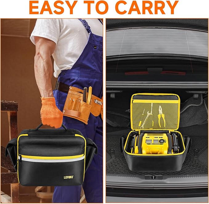 Air Compressor Bag Compatible with DEWALT DCC020IB 20V Max Tire Inflator/DCC18N-18V,Portable Cordless Tools Storage Carrying Case with Pocket for Battery Pack and Charging Kit(Bag Only)