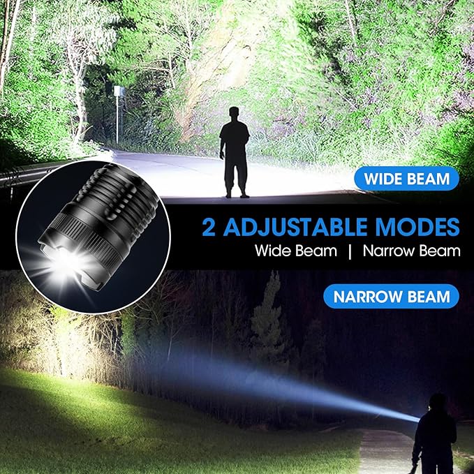 Rechargeable 90,000 High Lumens Flashlights - 3 Pack Super Bright LED Flash Light for Home with 5 Modes, Powerful Waterproof Handheld Flashlight for Camping Emergencies (L-3P)