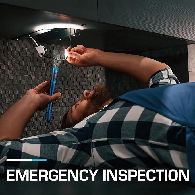 EverBrite Pen Light, Rechargeable Pen Flashlights, 300 Lumens Zoomable LED Small Flashlight with Clip, Memory Function, USB-C Cable Included, Pocket Size for Camping, Emergency, Mechanic, Blue