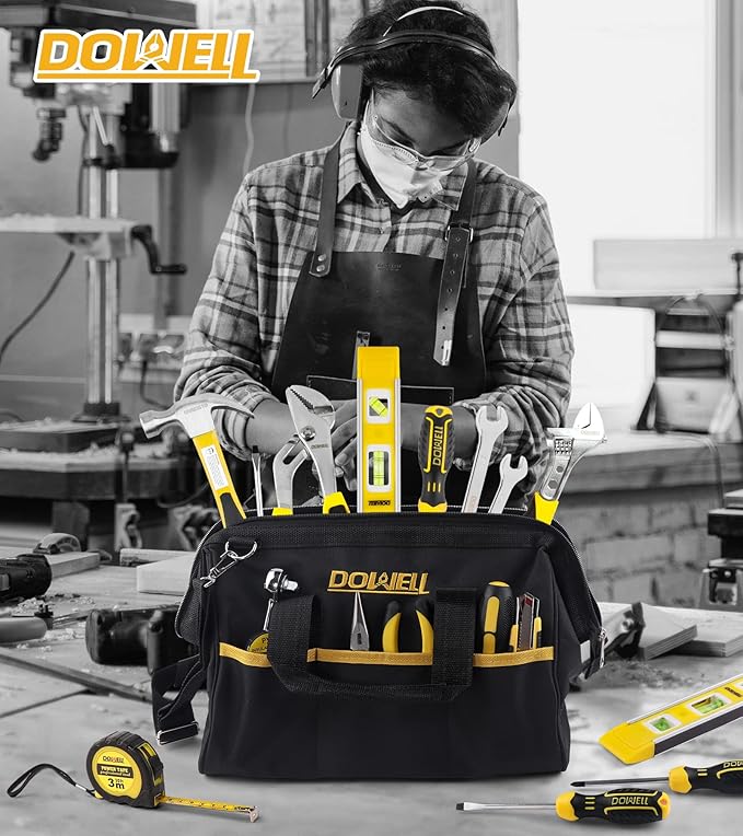 DOWELL 229PCS Tool Sets for Men, Household Hand Tool Kit, Home Repairing Tool Set for Maintenance with 14-Inch Storage Bag