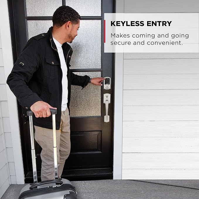 Kwikset SmartCode 270 Keyless Entry Electronic Touchpad Deadbolt Door Lock with Auto-Lock, Custom User Codes, Advanced Security in Satin Nickel Traditional