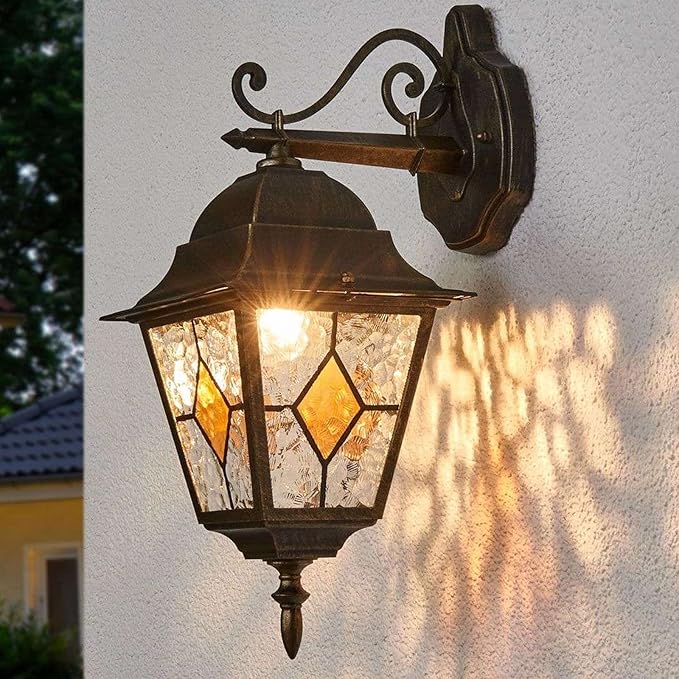 FAGUANGAO A19 LED Dusk to Dawn Light Bulbs Outdoor,6W 60W Equivalent,2700K Warm White,650 Lumen, E26 Edison Filament Photocell Sensor Bulb,Auto On/Off Vintage Bulbs for Porch,Patio,Garage,4 Pack