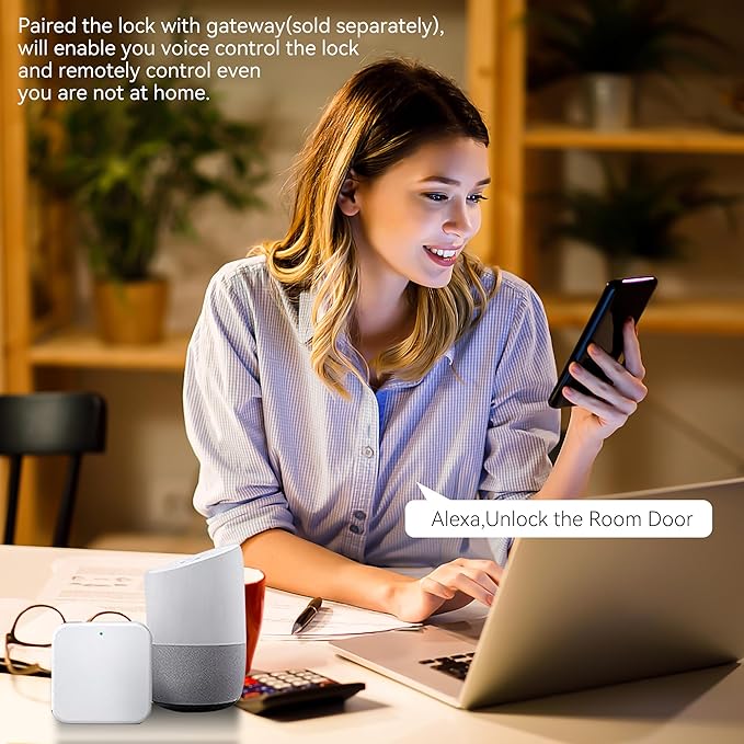 BEBASIA Smart Fingerprint Door Lock with Handle Set, Full App Control, Electronic Digital Touchscreen Keypad, Deadbolt Smart Locks for Front Door, Auto Lock, Black