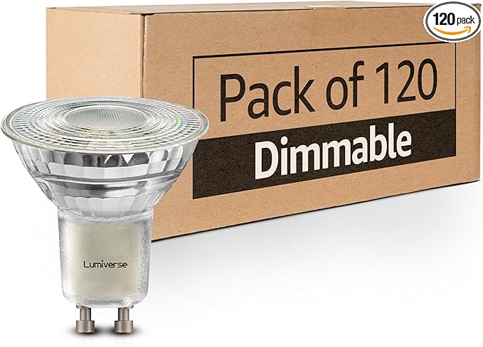 Lumiverse 120 Pack GU10 LED Bulbs, Dimmable, 2700K Soft Warm White, 5.5W 500lm [50W Equivalent], Par16 Led Bulbs for Track Lighting, 40° Beam Angle, ampoule led, UL Listed