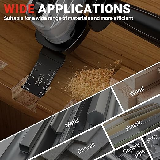 159 PCS Oscillating Saw Blades with Sandpaper, Universal Titanium Multitool Blades for Wood/Plastics/Metal, Quick Release Multi Tool Kits Compatible with Dewalt, Ridgid, Ryobi, Rockwell