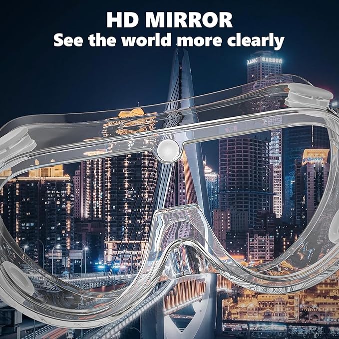 Anti-Fog Protective Safety Goggles Clear Lens Wide-Vision Adjustable Chemical Splash Eye Protection Soft Lightweight Eyewear
