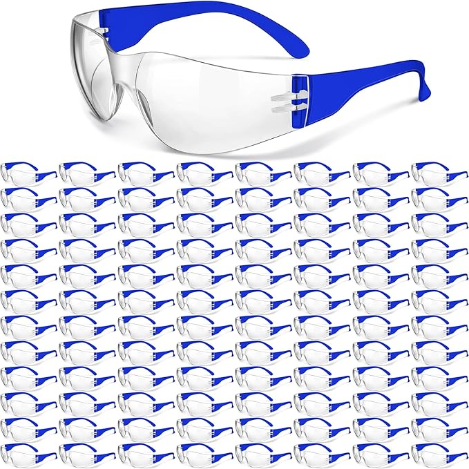 Yunsailing 100 Pack Bulk Safety Glasses Eye Protection Goggles for Women Men DIY Construction Lab