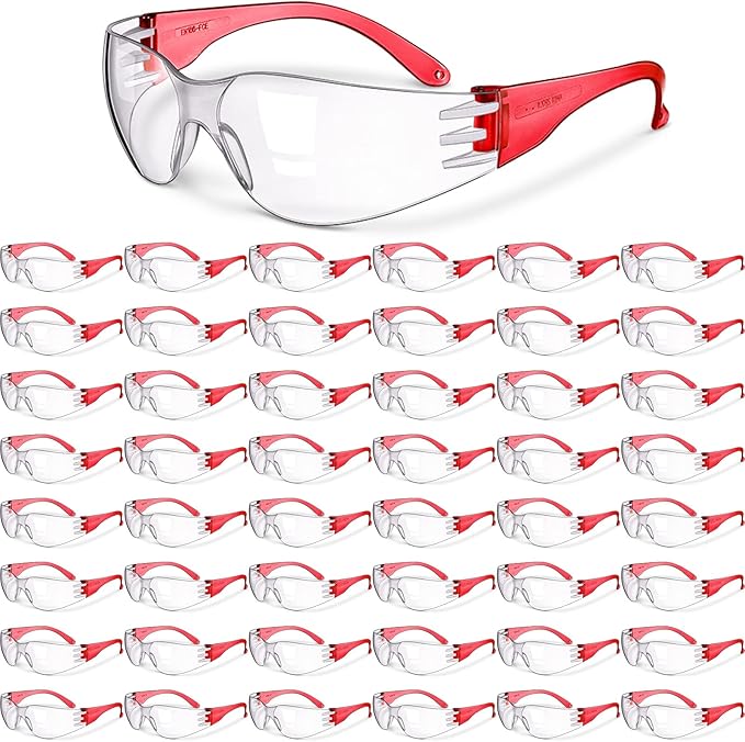 Weewooday 48 Pcs Safety Glasses One Size Safety Eyewear Eye Protection Goggles with Clear Protective Lens for Work Lab
